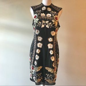 Needle & Thread Beaded Floral Mini Dress Size 10